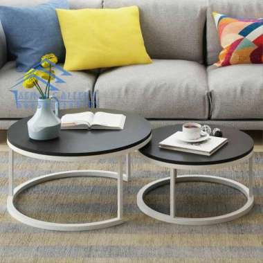 Round nasting coffe table|| meja tamu modern