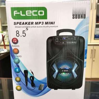 SPEAKER 8,5" BLUETOOTH KARAOKE BONUS MIC + REMOTE F-8801/8802/8803 HITAM