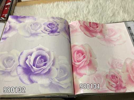 Wallpaper Dinding Korea Motif Bunga Mawar Besar 3D Minimalis Verdi