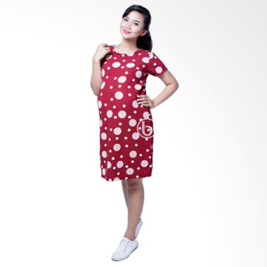 Mama Hamil DRO 888 Polka Mini Sabrina Olin Baju Dress Ibu Hamil dan Menyusui - Merah Mama Hamil DRO 888 Polka Mini Sabrina Olin Baju Dress Ibu Hamil dan Menyusui - Merah