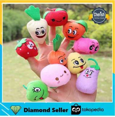 BONEKA JARI - BONEKA DONGENG seri SAYUR & BUAH 10 pcs - Boneka Edukasi