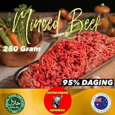 DAGING GILING MINCED BEEF 95 CL PREMIUM 250 GRAM IMPORT DARI AUSSIE/MINCED BEEF/DAGING GILING/BEEF