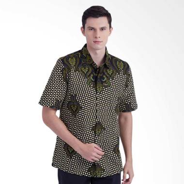 Asana Lieka Kemeja Batik Lengan Pendek Pria - Green