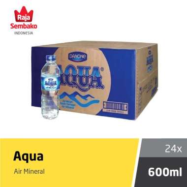 Aqua 600ml botol - 1 dus [24 pcs]