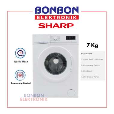 Sharp Mesin Cuci Front Loading 7KG ES-FL 1072 B / ESFL ES-FL1072B