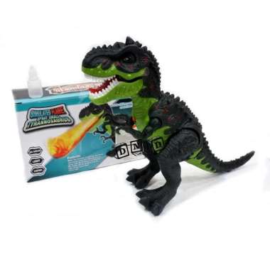 Mainan Anak Simulated Flame Spray Tyrannosaurus Dino T Rex Jalan 168-3