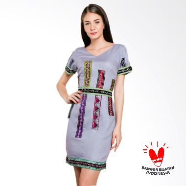 Lombang Batik Tempel Batik Dress - Ungu Muda