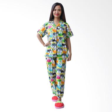 Aily BT010 Katun Jepang Keroppi Setelan Baju Tidur Wanita - Kuning