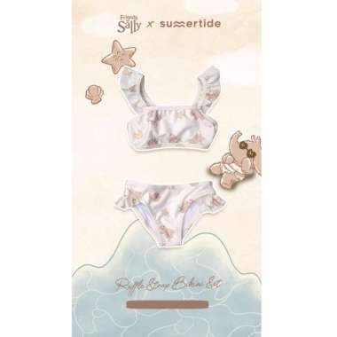 [Friends of Sally x Summertide] Ruffle Strap Bikini Set 7-8 tahun