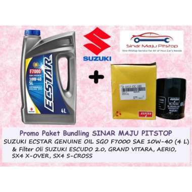Paket Bundling Oli SGO SUZUKI GENUINE OIL ECSTAR 10W-40 API SL 4 Liter & Filter Oli Mobil SUZUKI ESC