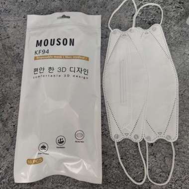 MASKER MOUSON KF94 3D 10 PCS - DAILY PROTECTIVE FACE MASK PUTIH