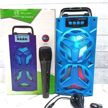 SPEAKER BLUETOOTH BONUS MIC KARAOKE SX 2005 SUPER BASS/SALON AKTIF PORTABLE RADIO USB SPEAKER WIRELE