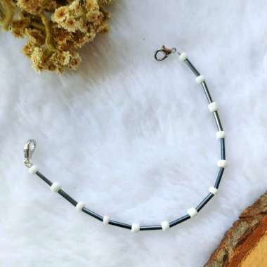 KONEKTOR L - HIJAB KONEKTOR MANIK - PENYAMBUNG MASKER HIJAB l hitam manik putih