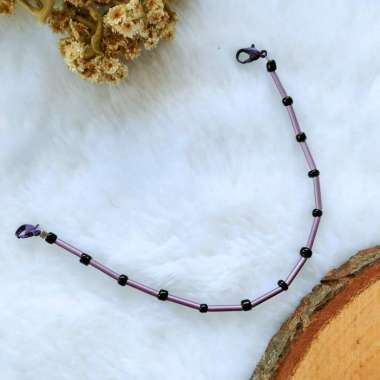 KONEKTOR L - HIJAB KONEKTOR MANIK - PENYAMBUNG MASKER HIJAB l ungu manik hitam