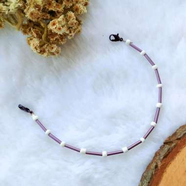 KONEKTOR L - HIJAB KONEKTOR MANIK - PENYAMBUNG MASKER HIJAB l ungu manik putih