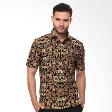 Alisan Kemeja Batik Lengan Pendek - Hitam