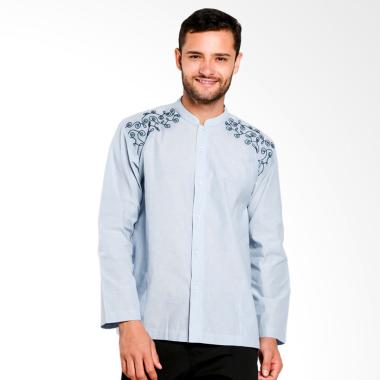 Aitana Bordir Baju Koko Pria - Biru Muda [YN-11708-LS]
