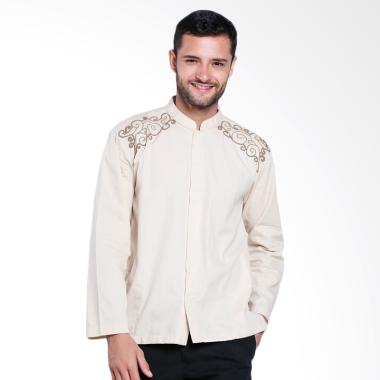 Aitana Bordir Baju Koko Pria - Beige [YN-11720-LS]