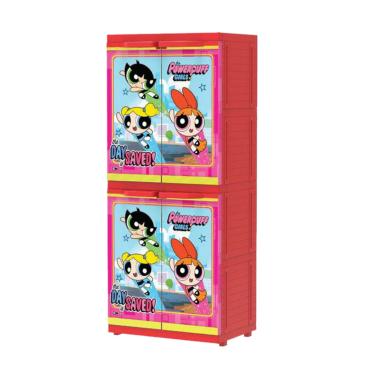 Naiba MSC Power Puff Girl Printing Plastik Lemari Pakaian Anak