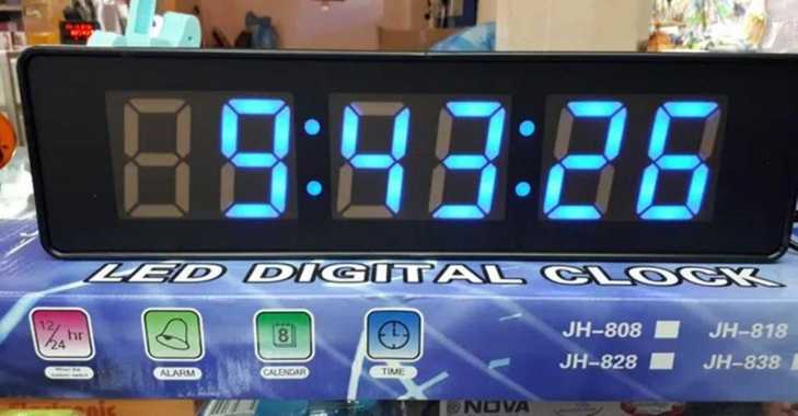 JAM DIGITAL LED BIRU JH 32cm x 9cm