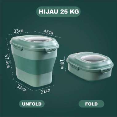 OEM ONE-C259 Tempat Penyimpanan Beras 25KG Foldable Rice Container Storage Dispenser Beras FREE CANG