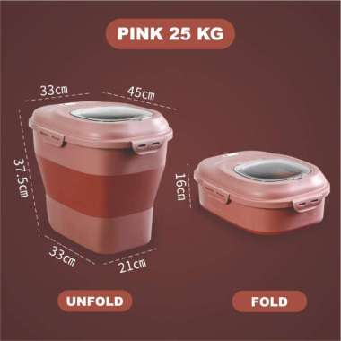 OEM ONE-C259 Tempat Penyimpanan Beras 25KG Foldable Rice Container Storage Dispenser Beras FREE CANG