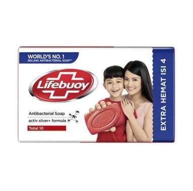 Promo Harga Lifebuoy Bar Soap Total 10 per 4 pcs 110 gr - Blibli