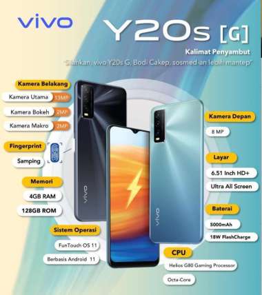 SMARTPHONE VIVO Y20sG RAM 4GB INTERNAL 128GB Black