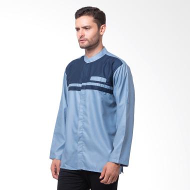 Allev Mahdi Long Shirt Baju Koko - Biru
