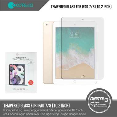 COTEetCI Premium Tempered Glass Clear 9H IPAD 7 / 8 10.2" 10.2 inch