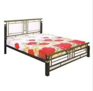 Ranjang Besi Tempat Tidur Besi Minimalis 140x200 cm Success New Mahoni