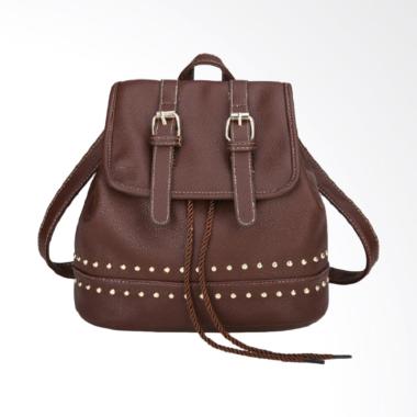 Fashion 0930020567 Knop Backpack Wanita - Brown