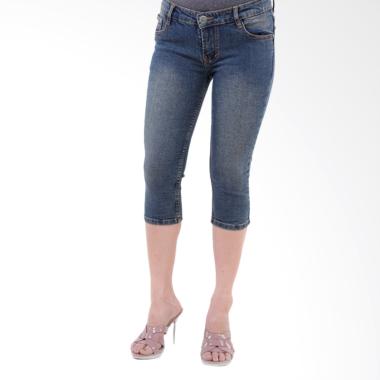 JSK Jeans 7707 Pendek 7/8 Celana Jeans Wanita - Biru Tua