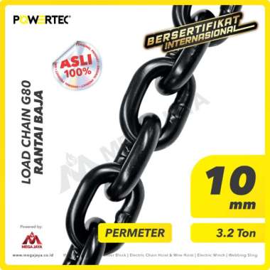 Load Chain - Rantai Baja G80 - 10 mm POWERTEC