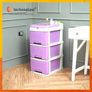 TECHNOPLAST Lemari Laci Tempat Penyimpanan Pakaian Storage Box Multifungsi Ungu
