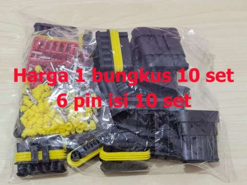 Soket 6 pin isi 10 set Konektor Kabel Anti Air Socket Waterproof 6Pin