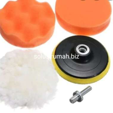 Busa Spon woll poles pad velcro plus adaptor mesin bor gerinda 4inch