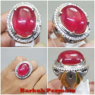 Cincin Batu Merah Delima Ruby Asli Merah