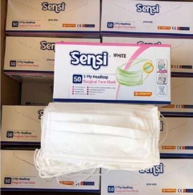 Masker Sensi Hijab Headloop Masker Penutup Wajah [50 Pcs] Original Putih