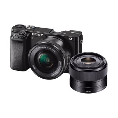 SONY Alpha A6000 Kit 16-50mm with 35mm f/1.8 Kamera Mirrorless - Black