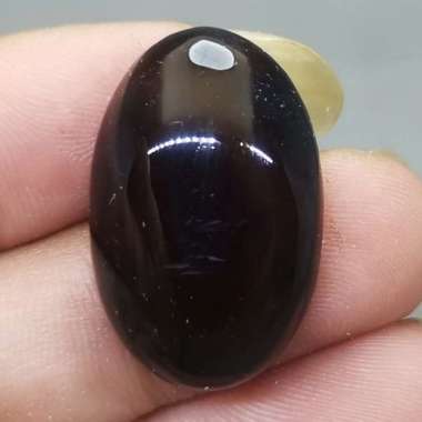 Akik Batu Asli Yaman Wulung Hitam tembus Merah