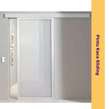 Pintu Kaca Aluminium Sliding / Pintu Geser Aluminium / Pintu 03 Modern Minimalis 210 x 90 cm