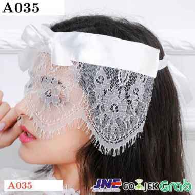 A035 - Mask Topeng Penutup Mata Putih Transparan Pita Ikat Belakang
