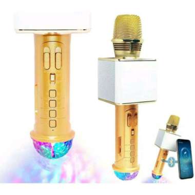 MIC KARAOKE BLUETOOTH SD 09L WIRELESS/MIKROPON SMULE SPEAKER LAMPU DISCO/MICROPHONE PORTABLE SDRD