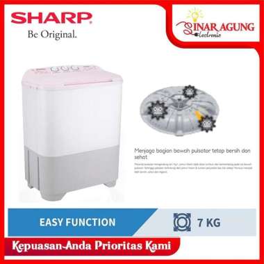 SHARP Mesin Cuci Twin Tub 7 KG - ES-T80MW-PK / 80 MW GARANSI RESMI -