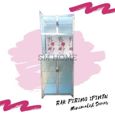 Rak Piring Aluminium 2pintu Rata Minimalis Rak Dapur Bawah Keramik ORI 100% Multicolor