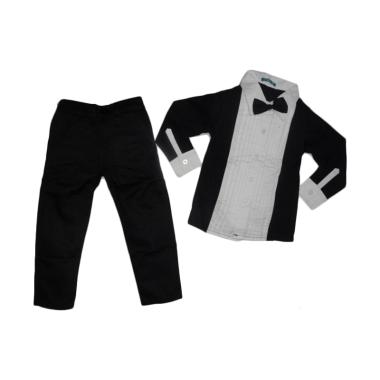 VERINA BABY Stelan Anak Kemeja White Black plus Dasi and Pants