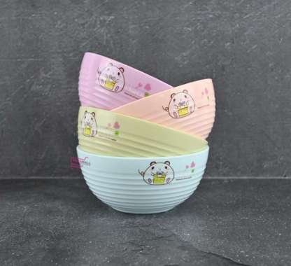 Multihomeware MANGKOK MAKAN LUCU SET 4 PCS/MANGKOK ANAK KARAKTER/MANGKOK PLASTIK