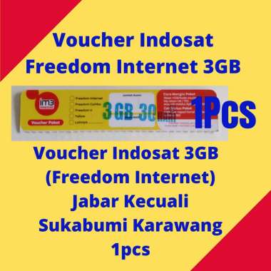 Voucher Kuota Indosat 3 GB 30Hari Lokal Priangan Timur / 2GB Nasional
