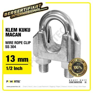 Wire Rope Clip - Klem Seling Kuku Macan SS 304 13mm POWERTEC